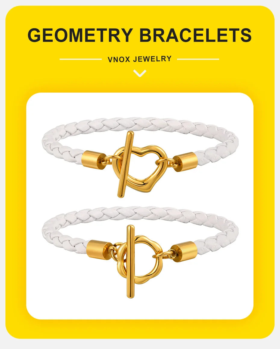 Braided Leather & Gold Cuff Bracelet – Chic Women’s Casual Jewelry.