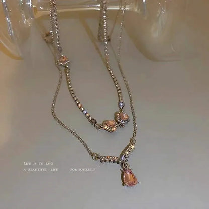 Geometric Hollow Heart Necklace – Modern Minimalist Pendant for Women.