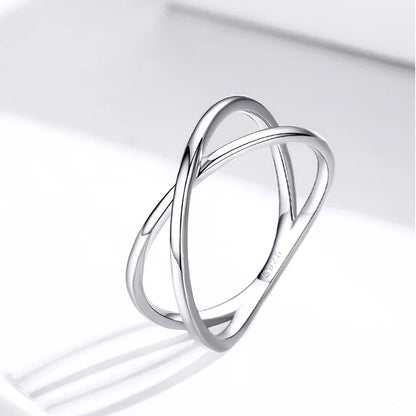 14K Gold X Ring – Minimalist Sterling Silver Promise Band.