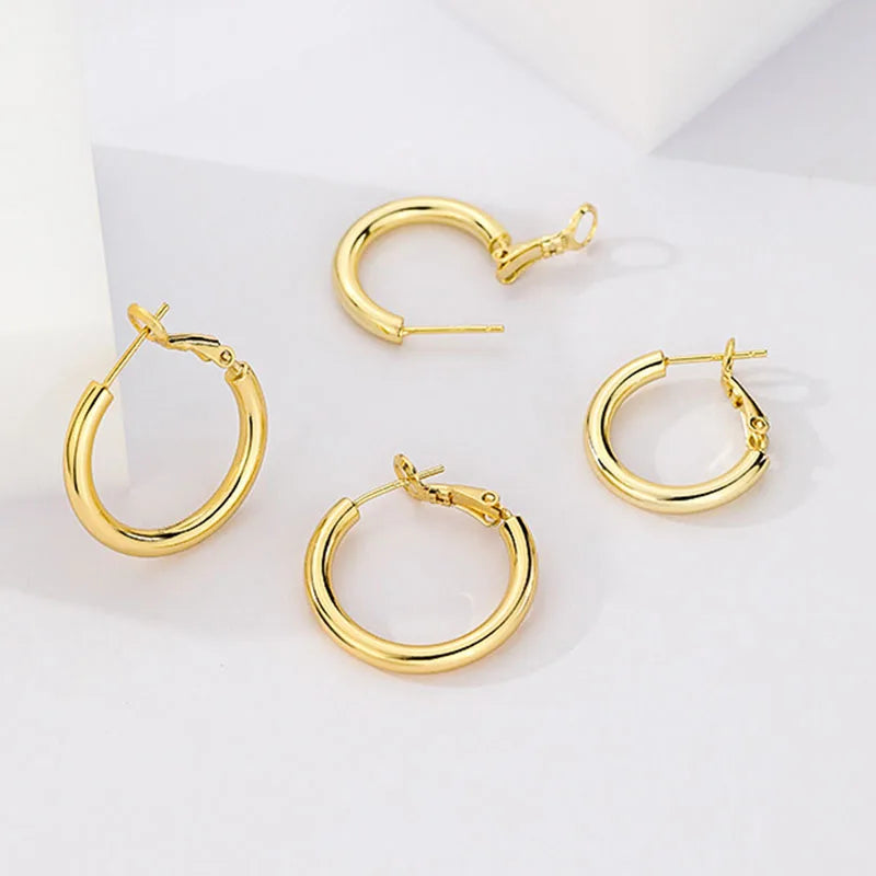 925 Sterling Silver Chunky Hoop Earrings – Geometric Trendy Jewelry for Women.