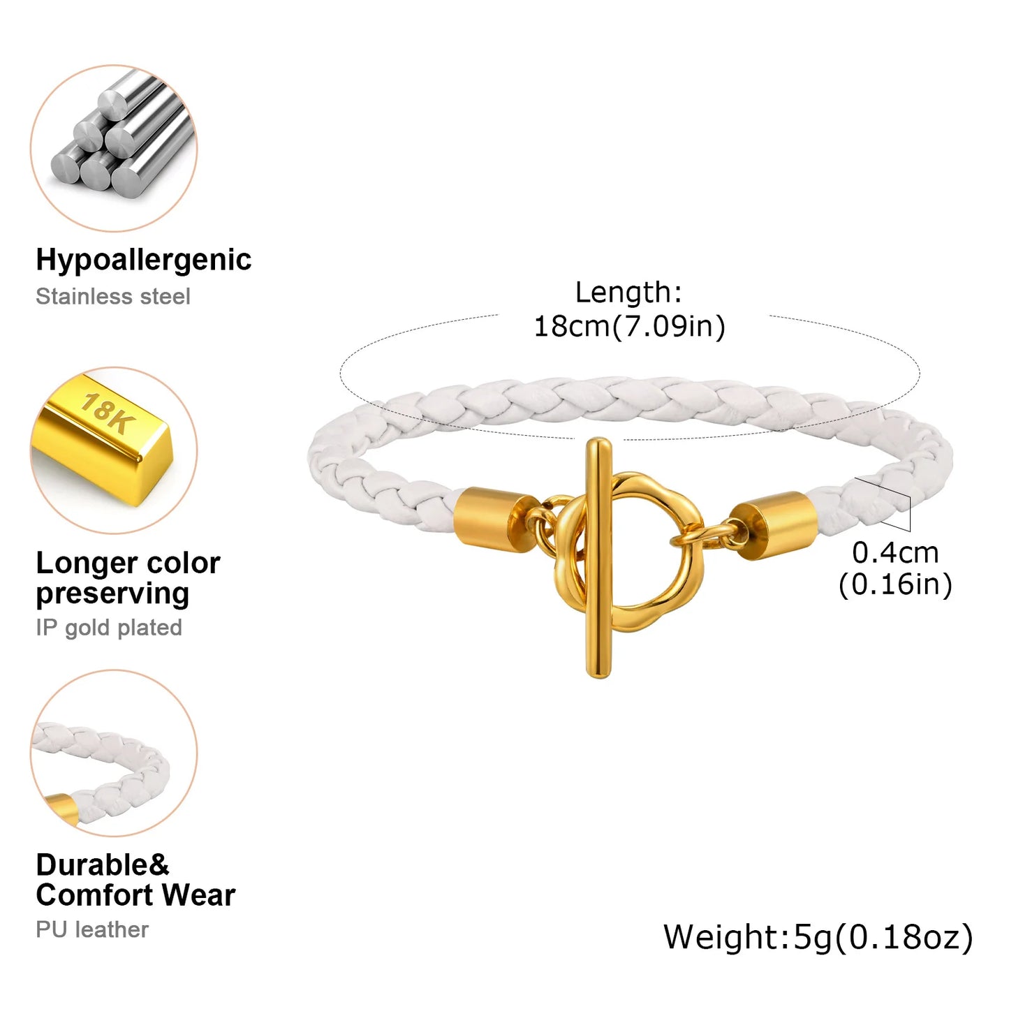 Braided Leather & Gold Cuff Bracelet – Chic Women’s Casual Jewelry.