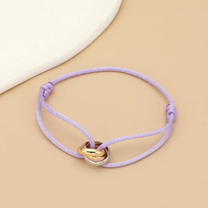 “Balance Trio™” Adjustable Rope Bracelet – Minimalist Unisex Stainless Steel Design.