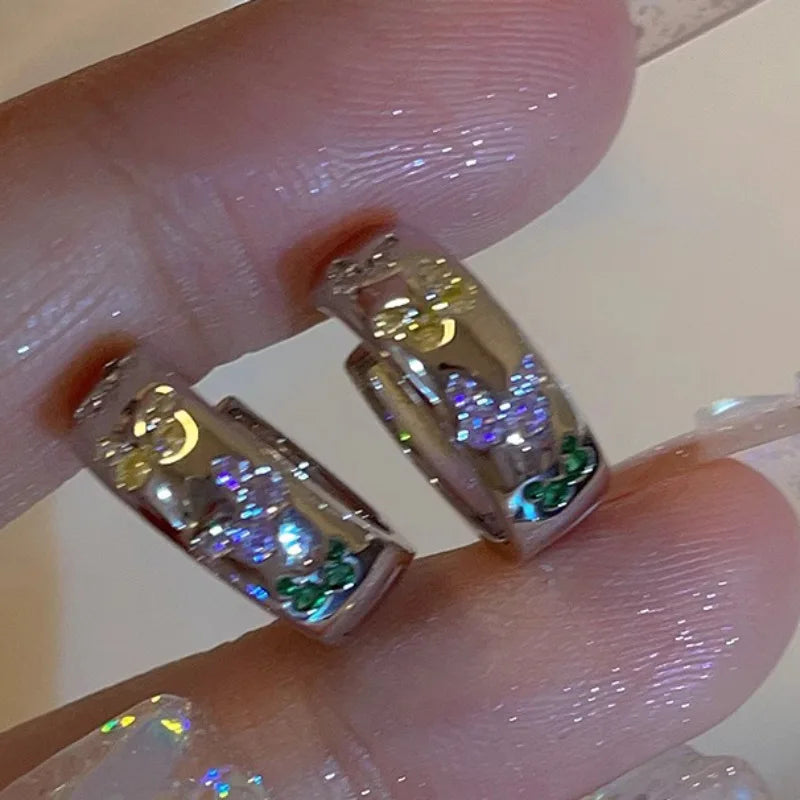 925 Sterling Silver Chunky Hoop Earrings – Geometric Trendy Jewelry for Women.