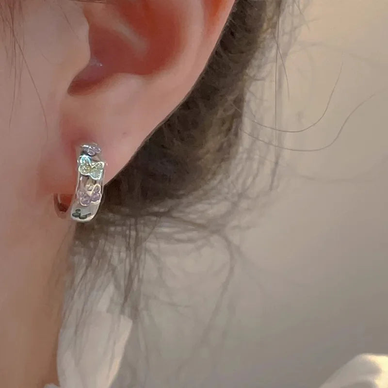 925 Sterling Silver Chunky Hoop Earrings – Geometric Trendy Jewelry for Women.