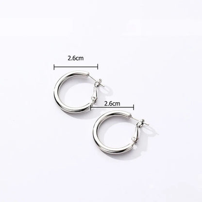 925 Sterling Silver Chunky Hoop Earrings – Geometric Trendy Jewelry for Women.