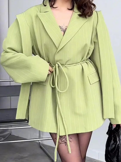 Striped Belted Vest – Effortless Chic for Every Season.