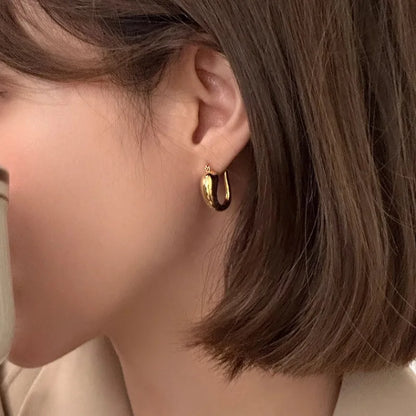 925 Sterling Silver Chunky Hoop Earrings – Geometric Trendy Jewelry for Women.