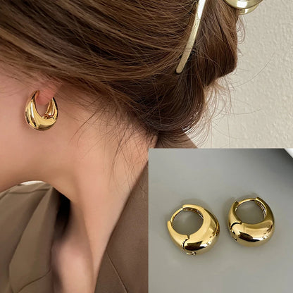 925 Sterling Silver Chunky Hoop Earrings – Geometric Trendy Jewelry for Women.