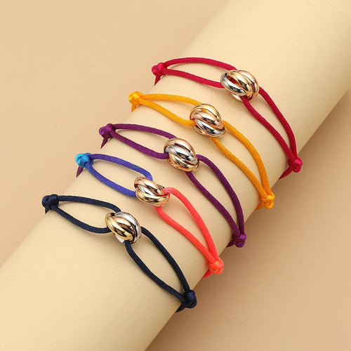 “Balance Trio™” Adjustable Rope Bracelet – Minimalist Unisex Stainless Steel Design.