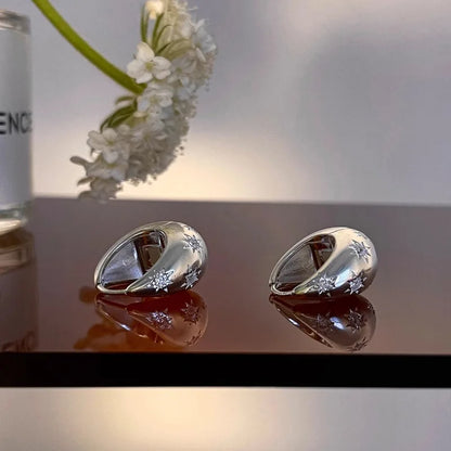 925 Sterling Silver Chunky Hoop Earrings – Geometric Trendy Jewelry for Women.