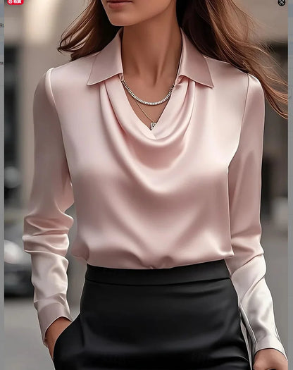 Silky Satin Women’s Blouse – Elegant Office & Casual Wear.