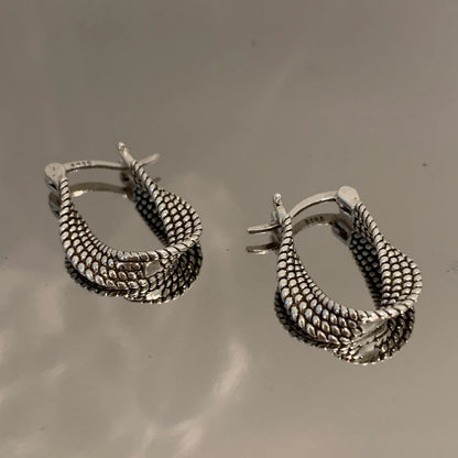 925 Sterling Silver Chunky Hoop Earrings – Geometric Trendy Jewelry for Women.