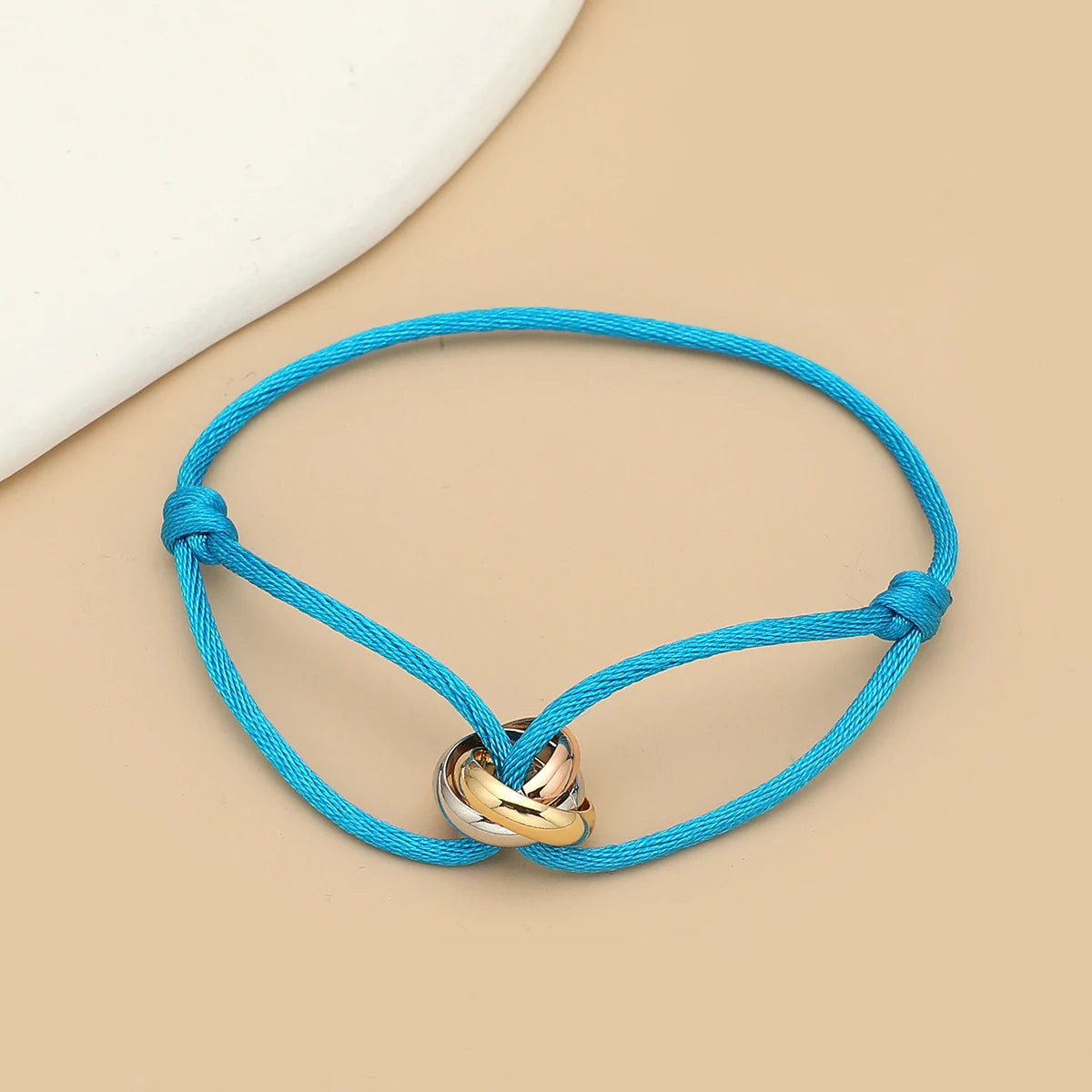 “Balance Trio™” Adjustable Rope Bracelet – Minimalist Unisex Stainless Steel Design.