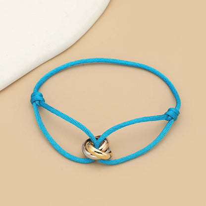 “Balance Trio™” Adjustable Rope Bracelet – Minimalist Unisex Stainless Steel Design.