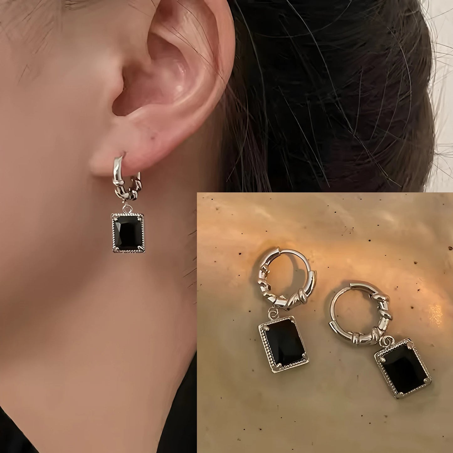 925 Sterling Silver Chunky Hoop Earrings – Geometric Trendy Jewelry for Women.