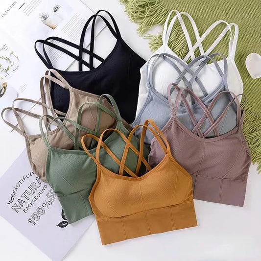Women's Cross-Back Sports Bra – Breathable & Comfortable Yoga Top