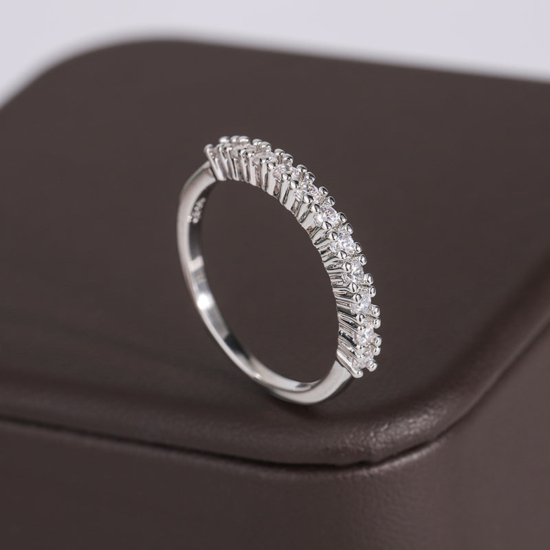 925 Silver Shiny Zircon Ring – Elegant Minimalist Jewelry for Women.