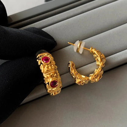 925 Sterling Silver Chunky Hoop Earrings – Geometric Trendy Jewelry for Women.