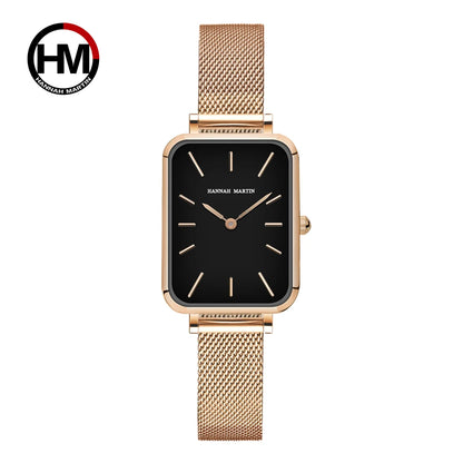 Elegant Luxury Rectangle Watch – Stainless Steel Women’s Quartz Timepiece.