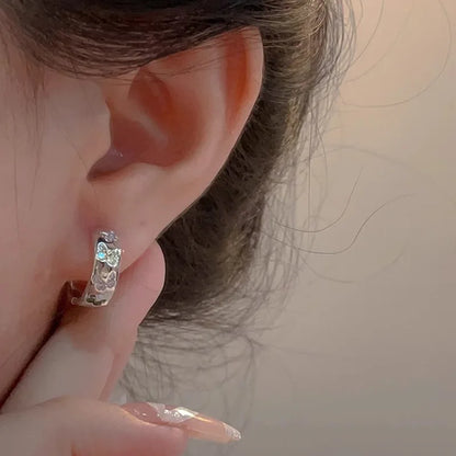 925 Sterling Silver Chunky Hoop Earrings – Geometric Trendy Jewelry for Women.