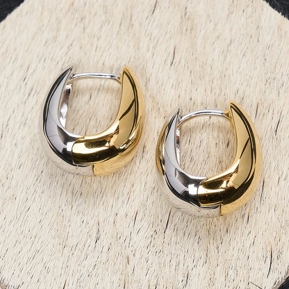 925 Sterling Silver Chunky Hoop Earrings – Geometric Trendy Jewelry for Women.