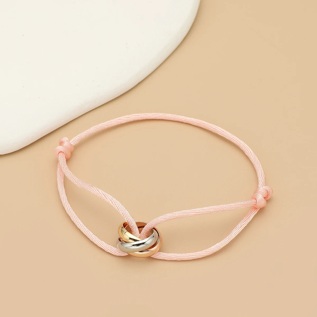 “Balance Trio™” Adjustable Rope Bracelet – Minimalist Unisex Stainless Steel Design.