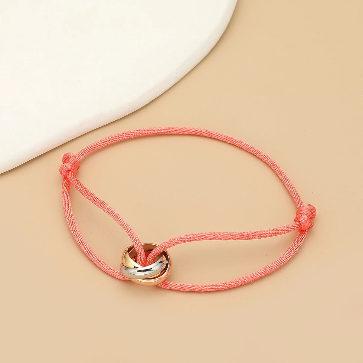 “Balance Trio™” Adjustable Rope Bracelet – Minimalist Unisex Stainless Steel Design.