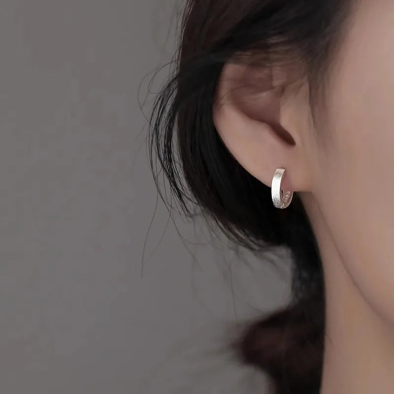 925 Sterling Silver Chunky Hoop Earrings – Geometric Trendy Jewelry for Women.