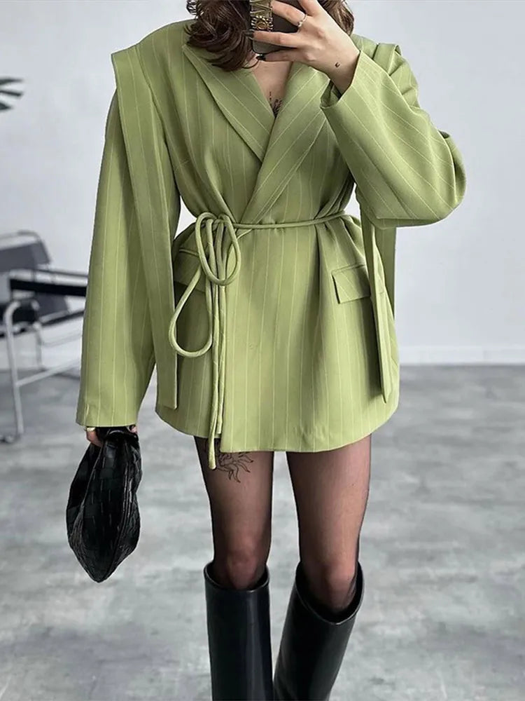 Striped Belted Vest – Effortless Chic for Every Season.