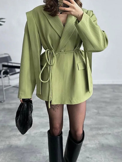 Striped Belted Vest – Effortless Chic for Every Season.