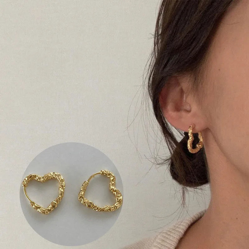 925 Sterling Silver Chunky Hoop Earrings – Geometric Trendy Jewelry for Women.