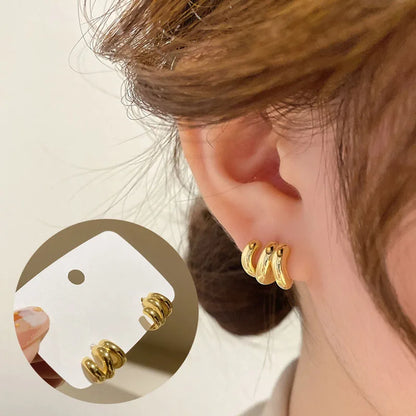 925 Sterling Silver Chunky Hoop Earrings – Geometric Trendy Jewelry for Women.