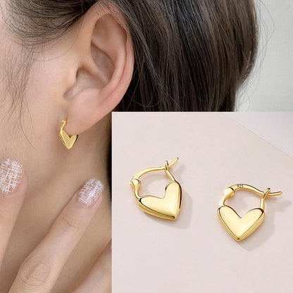 925 Sterling Silver Chunky Hoop Earrings – Geometric Trendy Jewelry for Women.