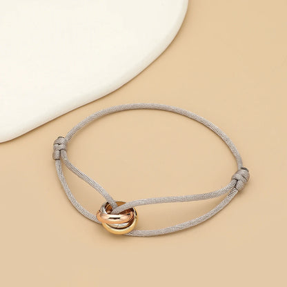 “Balance Trio™” Adjustable Rope Bracelet – Minimalist Unisex Stainless Steel Design.