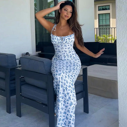 Hugcitar Floral Strapless Maxi Dress – Sleek Summer Streetwear