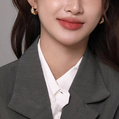 925 Sterling Silver Chunky Hoop Earrings – Geometric Trendy Jewelry for Women.