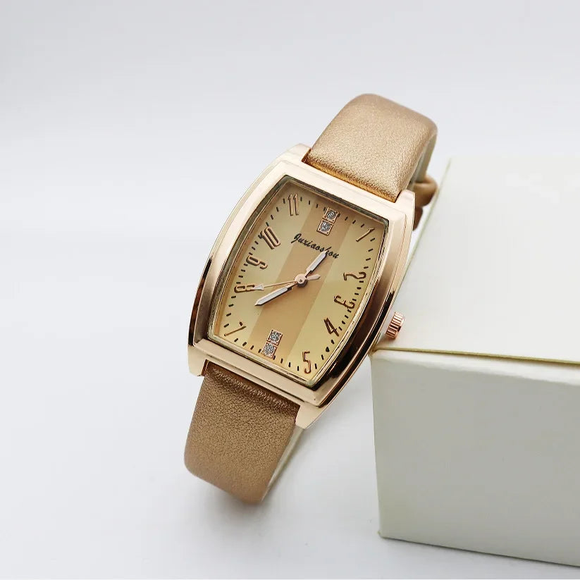 Vintage Women's Quartz Watch – Leather Strap, Fashion Wrist Accessory, Party & Gift.