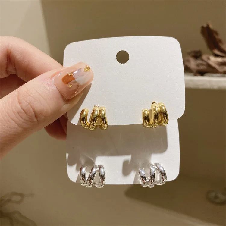 925 Sterling Silver Chunky Hoop Earrings – Geometric Trendy Jewelry for Women.