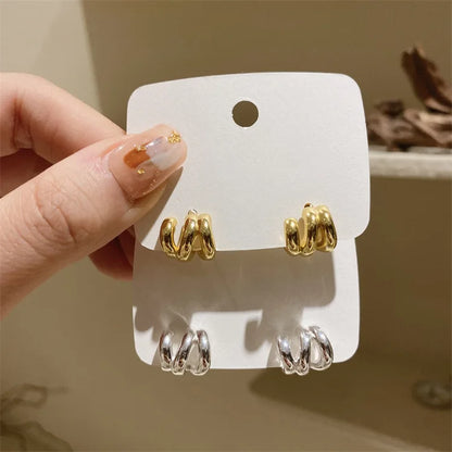 925 Sterling Silver Chunky Hoop Earrings – Geometric Trendy Jewelry for Women.