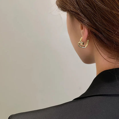 925 Sterling Silver Chunky Hoop Earrings – Geometric Trendy Jewelry for Women.