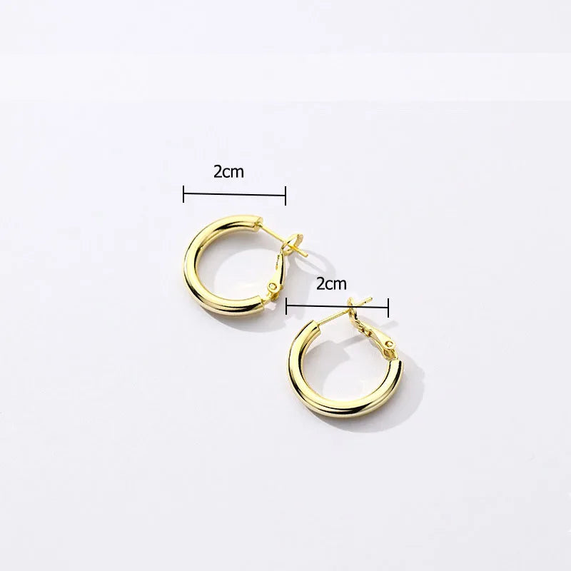 925 Sterling Silver Chunky Hoop Earrings – Geometric Trendy Jewelry for Women.