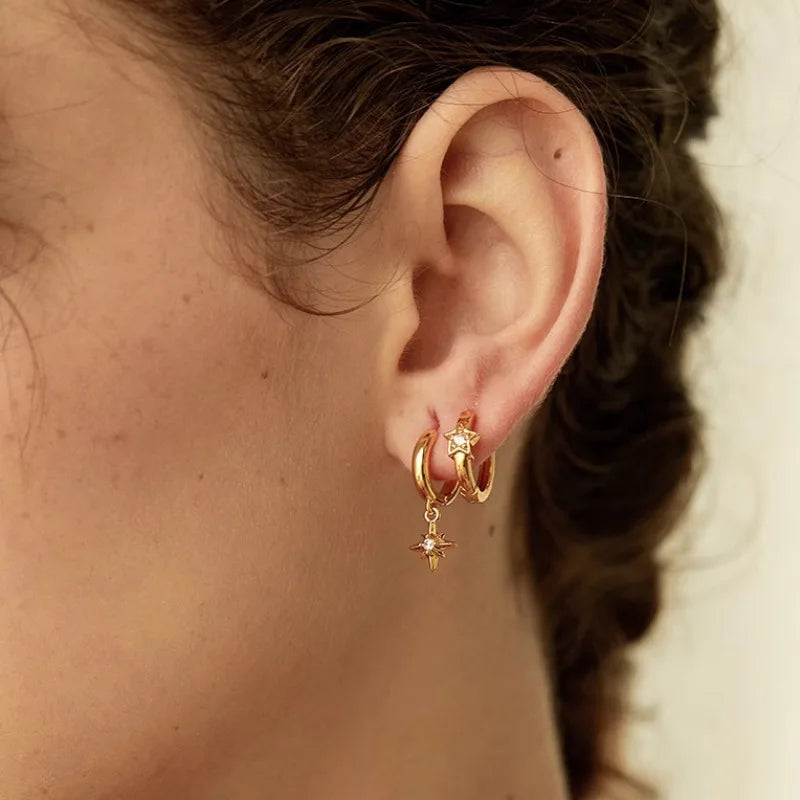 925 Sterling Silver Chunky Hoop Earrings – Geometric Trendy Jewelry for Women.