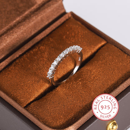 925 Silver Shiny Zircon Ring – Elegant Minimalist Jewelry for Women.