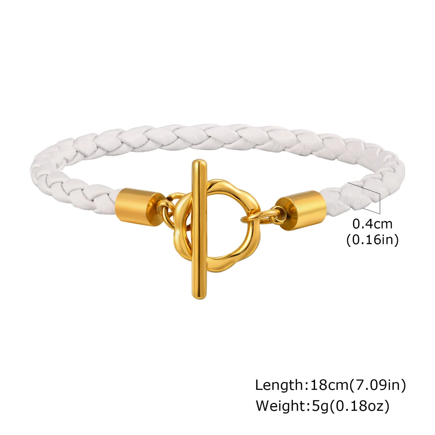 Braided Leather & Gold Cuff Bracelet – Chic Women’s Casual Jewelry.