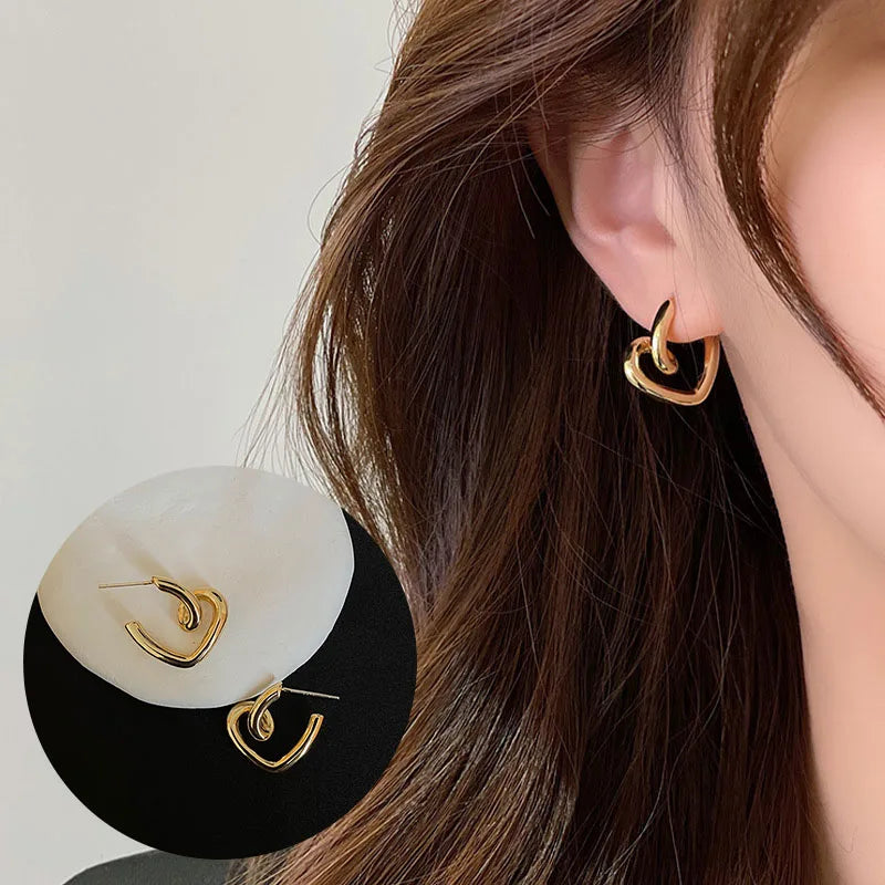 925 Sterling Silver Chunky Hoop Earrings – Geometric Trendy Jewelry for Women.