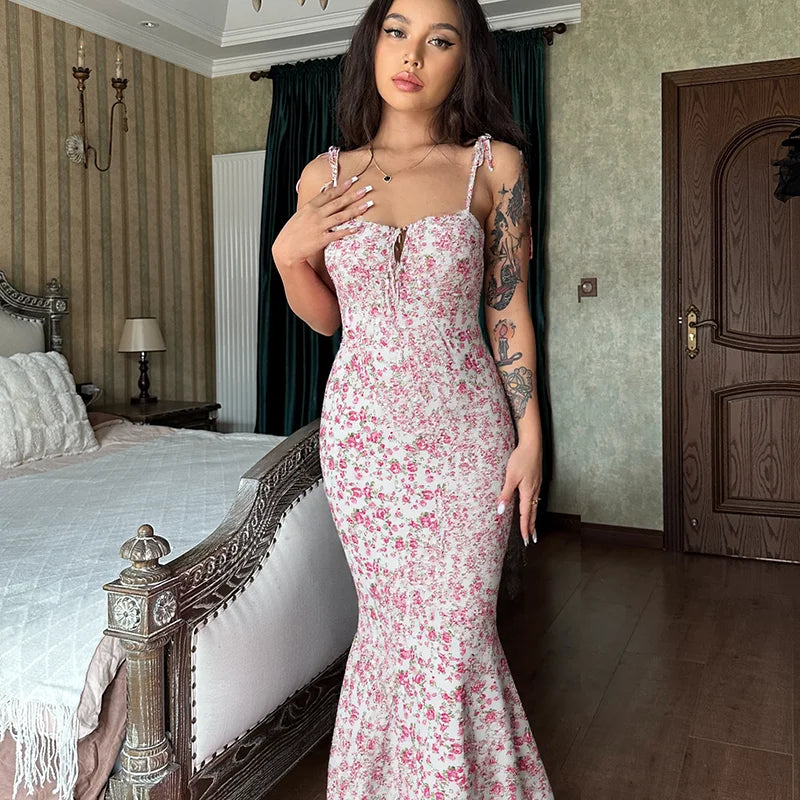 Hugcitar Floral Strapless Maxi Dress – Sleek Summer Streetwear