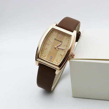 Vintage Women's Quartz Watch – Leather Strap, Fashion Wrist Accessory, Party & Gift.