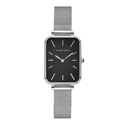 Elegant Luxury Rectangle Watch – Stainless Steel Women’s Quartz Timepiece.