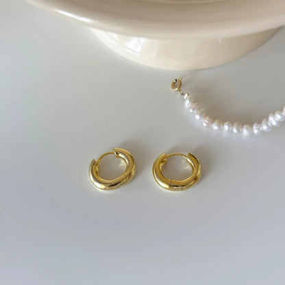 925 Sterling Silver Chunky Hoop Earrings – Geometric Trendy Jewelry for Women.