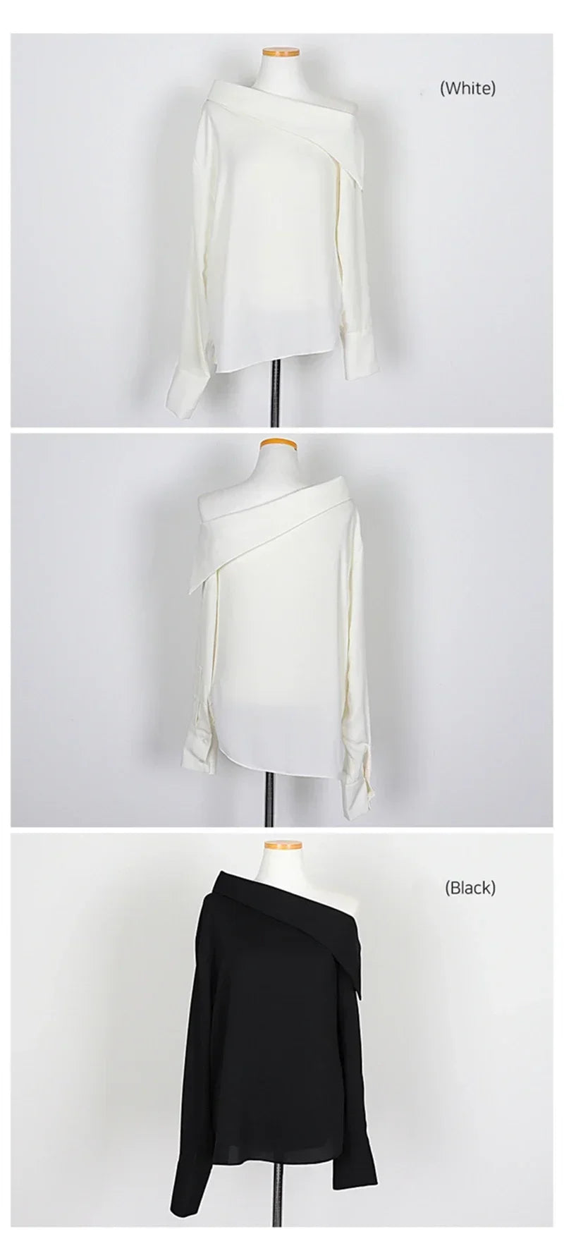 Chic Off-Shoulder Korean Blouse.